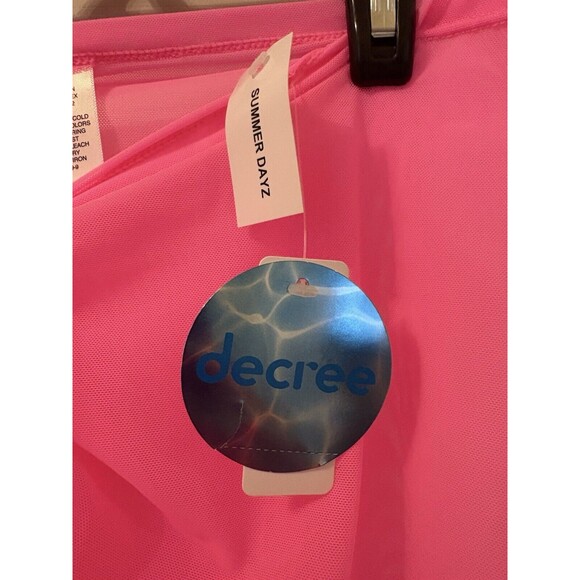 Decree Summer Daze Swim Adjustable Skirt Tie Wrap Full Coverage Electric Pink LG - Picture 3 of 15